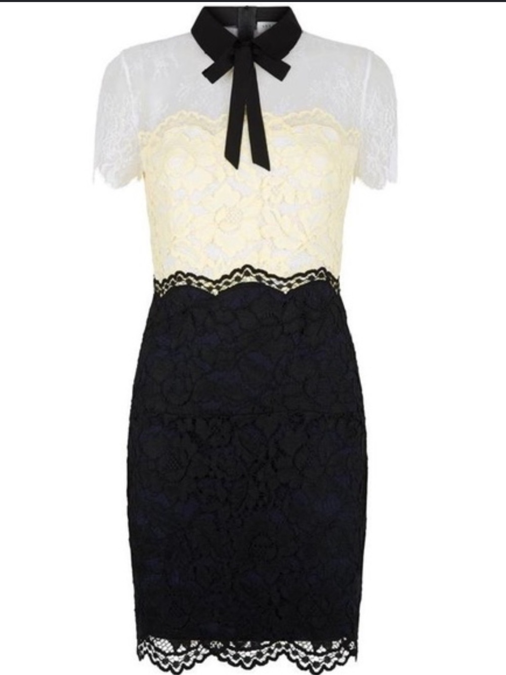 Sandro Lace Mini Dress in Cream Size 3 - Picture 6 of 6